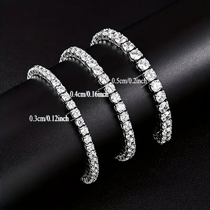 6.5mm White 925 Sterling Silver VVS Moissanite Diamond Cuban Link Chain Bracelet Iced Out Mossanite Jewelry Men Women bracelet