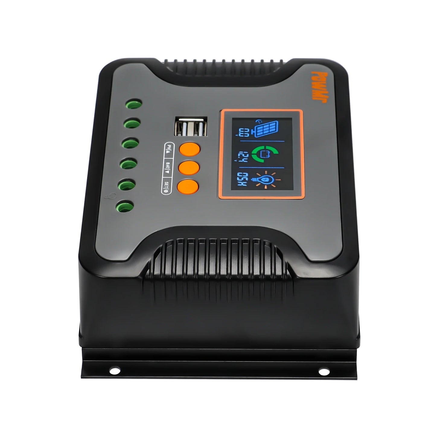 PowMr Solar Charge Controller PWM 30A 60A 80A 12V 24V 36V 48V Lead-Acid Lithium User Battery Dual Control Mode