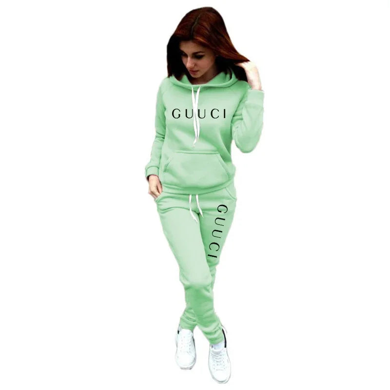 2025 Hot Sale Women Fashion Tracksuit Hoodies and Sweatpants High Quality Ladies Daily Casual Sports Jogging Suit Hooded Outfits