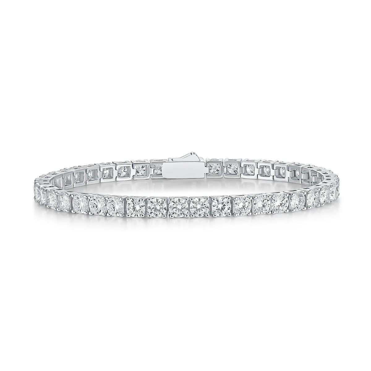 6.5mm White 925 Sterling Silver VVS Moissanite Diamond Cuban Link Chain Bracelet Iced Out Mossanite Jewelry Men Women bracelet