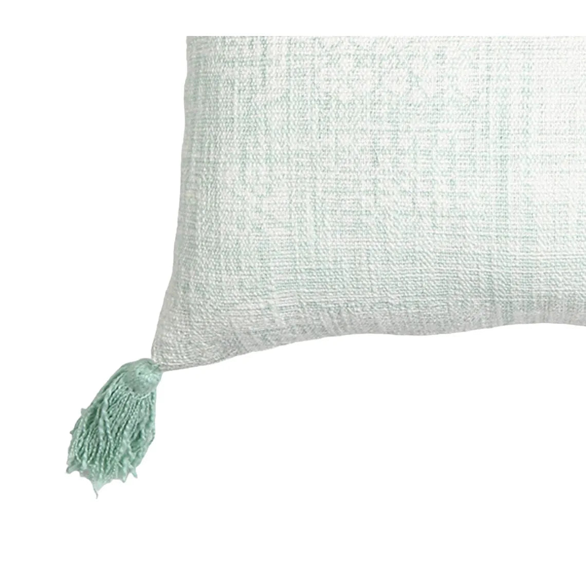 HMS 16\" X 24\" Mint Green Hand Woven Indoor/Outdoor Throw Pillow Cover with Tassels