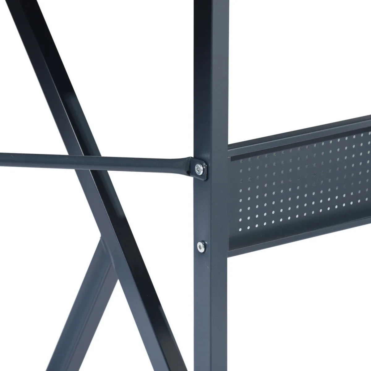 HMS 49\" H-Shape Black Wood and Metal Corner Computer Desk