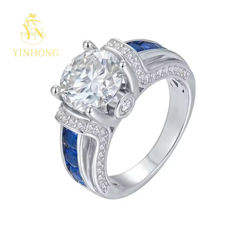 Moissanite Ring 925 Sterling Silver Jewelry Moissanite S925 Sterling Silver  Ring for Birthday Valentine's Day Christmas
