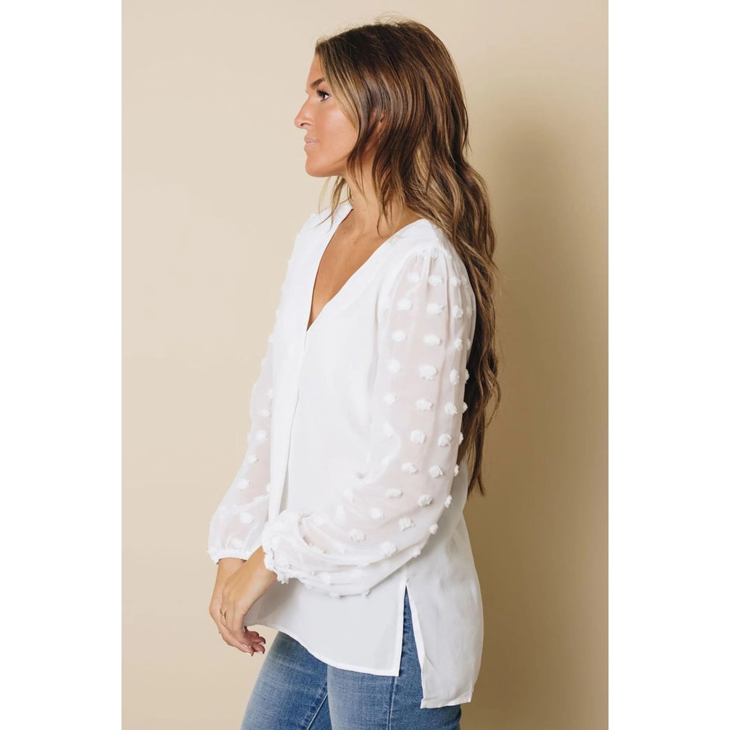 TD Seamus Women's Long Sleeve Blouse Floral Embroidered Silk Knitted Size XL Lapel Collar Formal Skinny Fit for Autumn Season