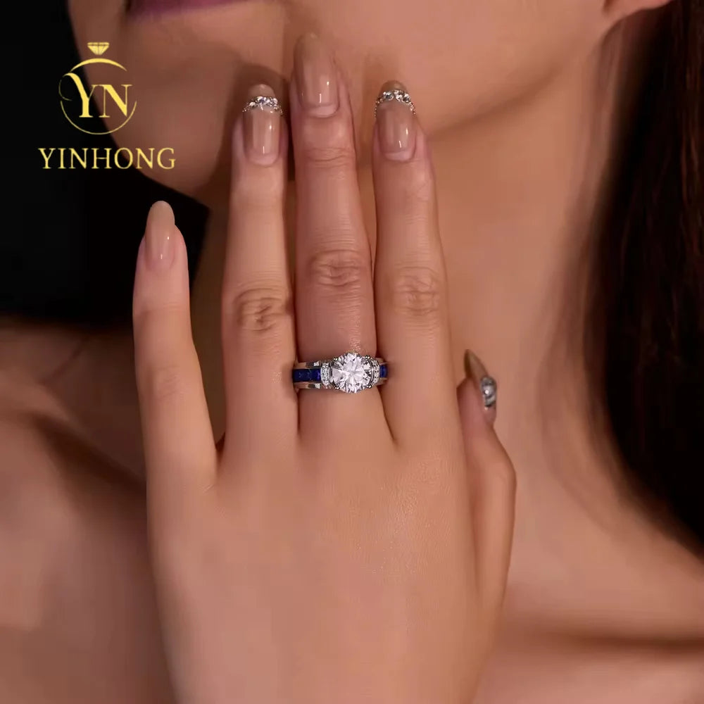 Moissanite Ring 925 Sterling Silver Jewelry Moissanite S925 Sterling Silver  Ring for Birthday Valentine's Day Christmas
