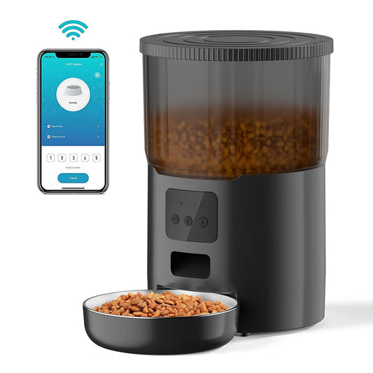 4L Smart 5G WIFI Pet Feeder Stainless Steel Bowls Self Automatic Cat Dog Food Dispenser