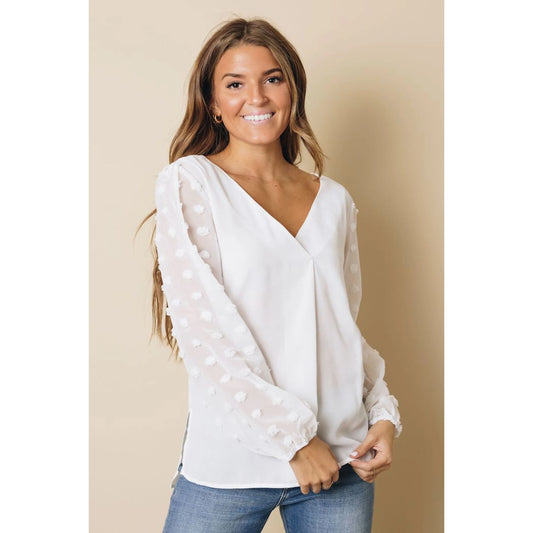 TD Seamus Women's Long Sleeve Blouse Floral Embroidered Silk Knitted Size XL Lapel Collar Formal Skinny Fit for Autumn Season