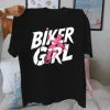 BIKER GIRL with motorcycle wheel Women's pure cotton comfortable T-shirt