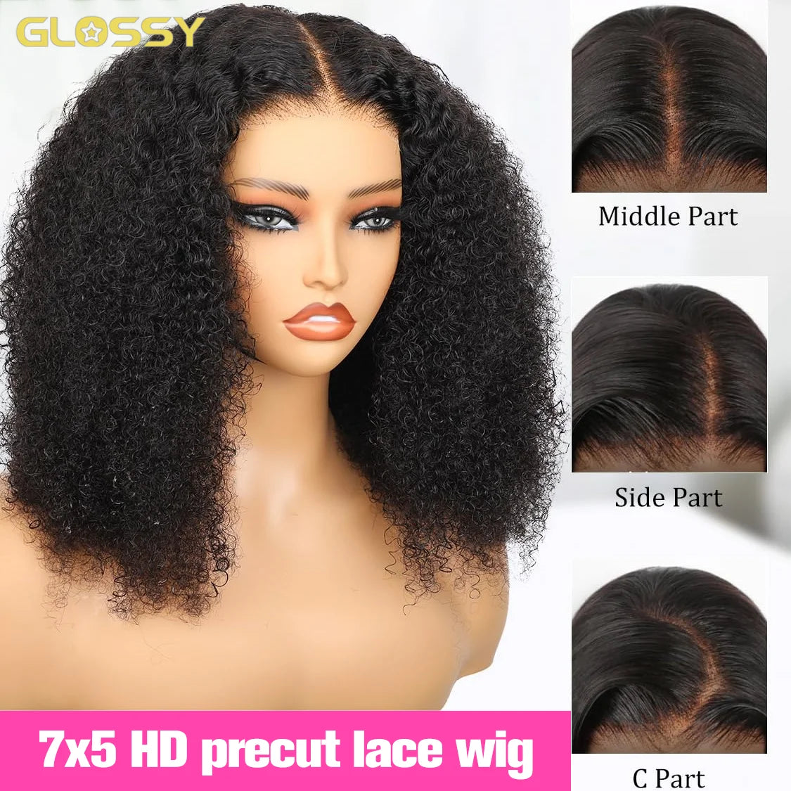 250% Kinky Curly Glueless Wig Human Hair Wear And Go Wig Ready To Wear Curly 100% Human Wigs 13x6 HD Lace Preplucked On Sale