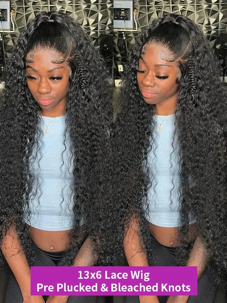 13x6 Hd Transparent Lace Front Human Hair Wigs 30 42 Inch 13x4 Human Hair Wig For Women Deep Wave Frontal Wig Curly Water Wave
