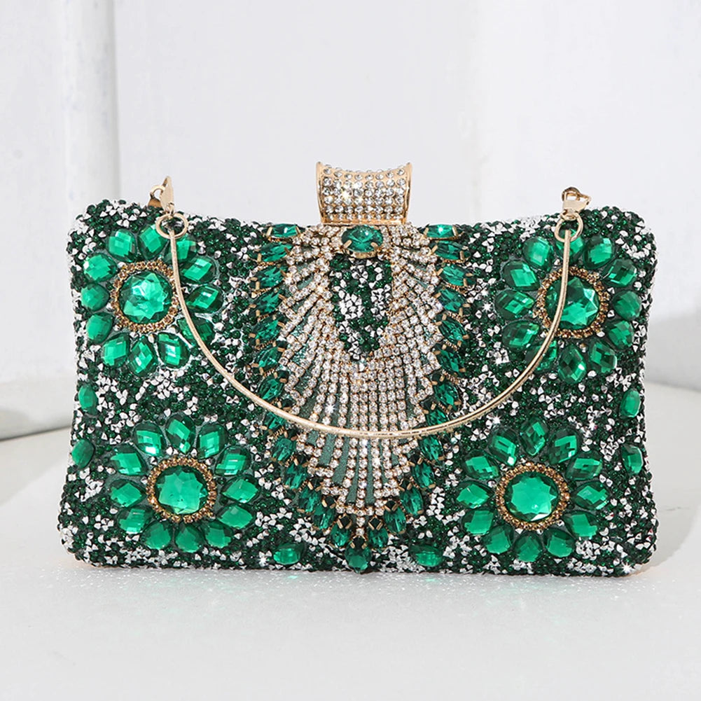 Women Diamond Shoulder Bag Rhinestones Wedding Party Clutch Shinny Crossbody Bag for Parties Wedding Clubs