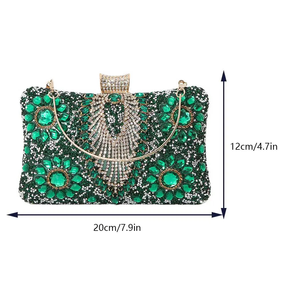 Women Diamond Shoulder Bag Rhinestones Wedding Party Clutch Shinny Crossbody Bag for Parties Wedding Clubs
