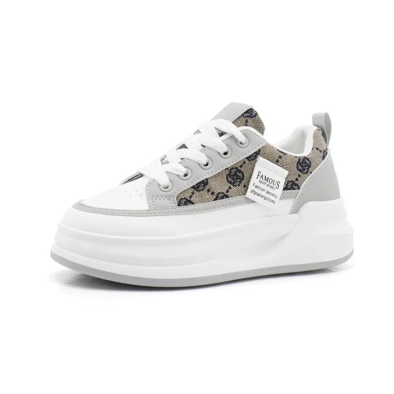 Women's Vulcanized Shoes Lace-up Platform Casual Shoes Breathable Hard-wearing Wedges Lightweight Comfortable Women Sneakers
