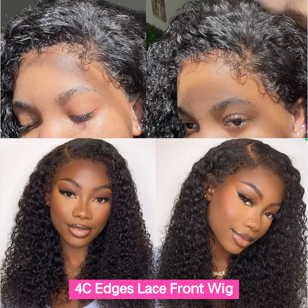250% Kinky Curly Glueless Wig Human Hair Wear And Go Wig Ready To Wear Curly 100% Human Wigs 13x6 HD Lace Preplucked On Sale