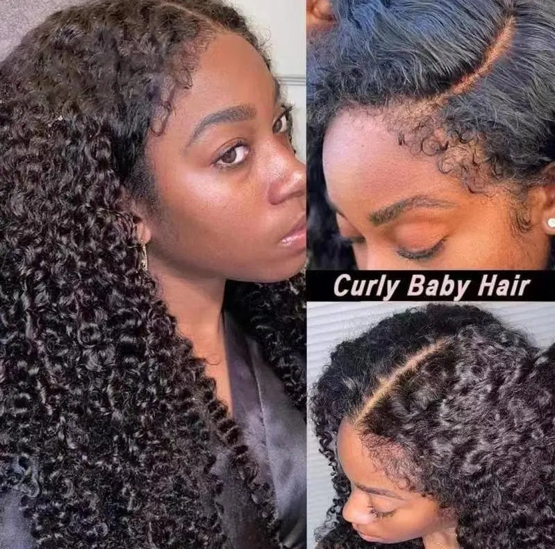 250% Kinky Curly Glueless Wig Human Hair Wear And Go Wig Ready To Wear Curly 100% Human Wigs 13x6 HD Lace Preplucked On Sale