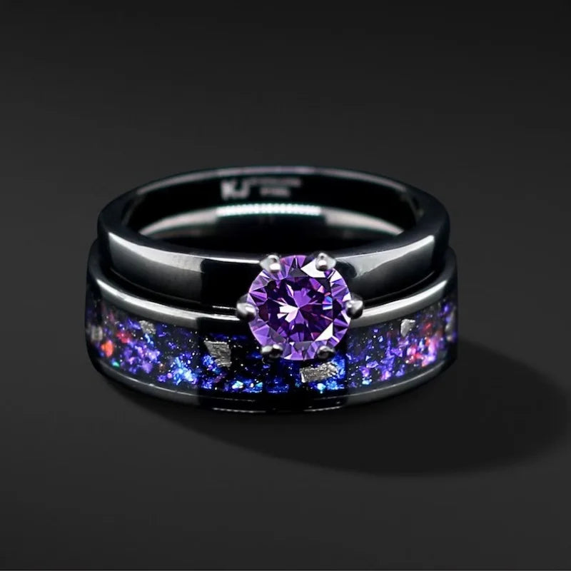 Stainless steel couple rings, stylish and elegant, the perfect gifts for boyfriends and girlfriends, and also great Halloween.