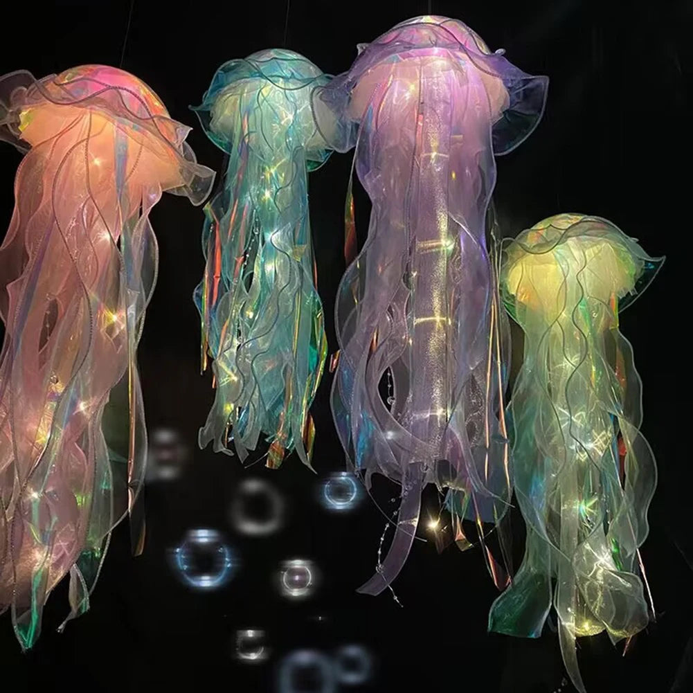 Jellyfish Lamp Jellyfish Atmosphere Night Light Button Battery Hanging Ceiling Lantern Creative Jellyfish lantern Photo Props
