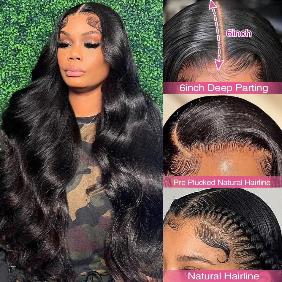 Body Wave Human Hair Wigs 100% Human Hair Quality 13X6 Hd Lace Frontal Wig 250 Density Brazilian Original 40Inch Lace Front Wigs