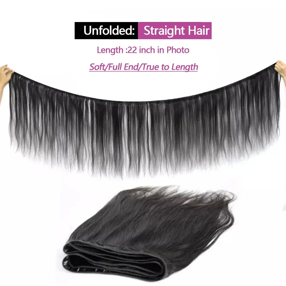 Queenlike 38 40 Inch Straight Human Hair Bundles 12A Brazilian Raw Hair 1/3/4 Bundles Human Hair For Women Hair Extensions