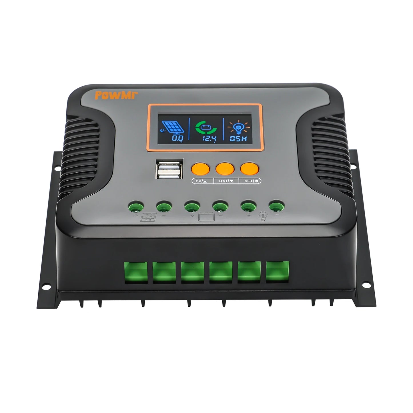PowMr Solar Charge Controller PWM 30A 60A 80A 12V 24V 36V 48V Lead-Acid Lithium User Battery Dual Control Mode