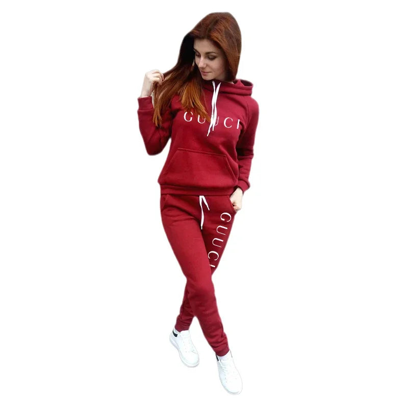 2025 Hot Sale Women Fashion Tracksuit Hoodies and Sweatpants High Quality Ladies Daily Casual Sports Jogging Suit Hooded Outfits