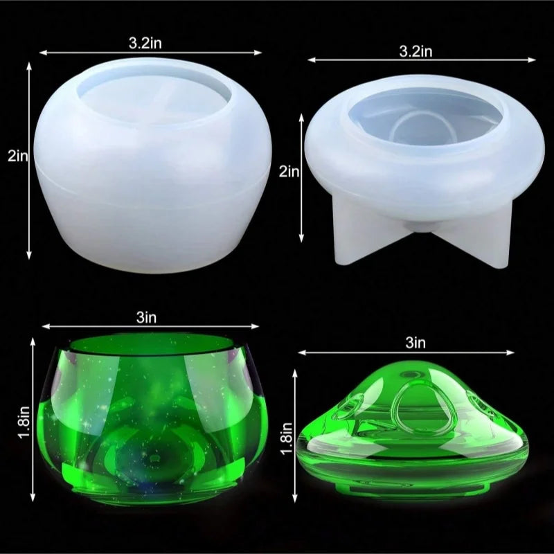Jar Resin Mold Mushroom Jar Silicone Mold With Lid For Epoxy Casting For DIY Jewelry Storage Bo Candy Container Home Decoration