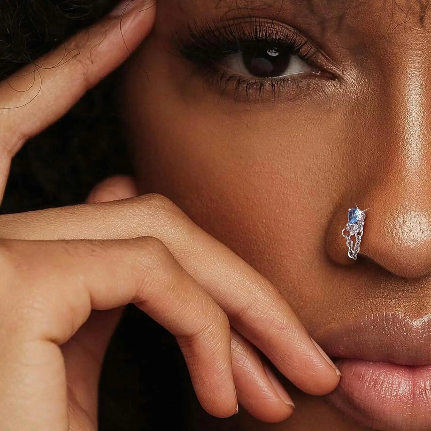 19PCS Stainless Steel Nose Ring L Shaped Nose Stud for Women Men Dangle CZ Butterfly Flower Nose Studs Piercing Jewelry Gift 20G