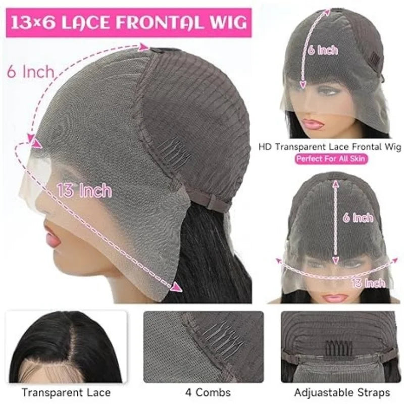 Body Wave Human Hair Wigs 100% Human Hair Quality 13X6 Hd Lace Frontal Wig 250 Density Brazilian Original 40Inch Lace Front Wigs