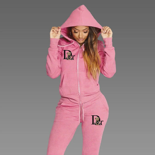 2025 Women Sets Zipper Cardigan Hoodie Sweatpant 2-piece Designer Clothes Fashion Jogging Clothing Chandals Famale Sports Suit