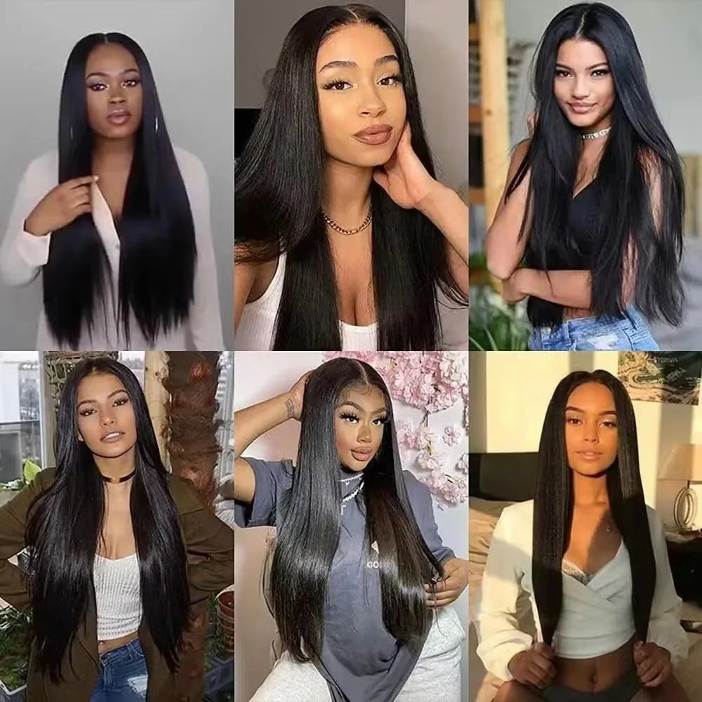 42 Inch 13x4 Bone Straight Lace Front Human Hair Wigs 210 Density 5x5 13x6 Hd Transparent Lace Frontal Human Hair Wig For Women